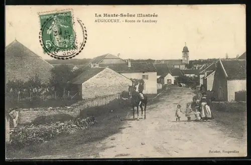 AK Augicourt /Haute Saône, Route de Lambrey