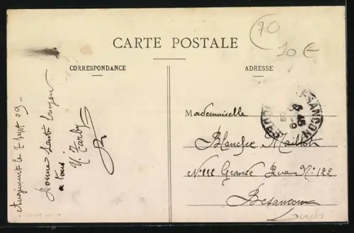 AK Augicourt /Haute Saône, Route de Lambrey