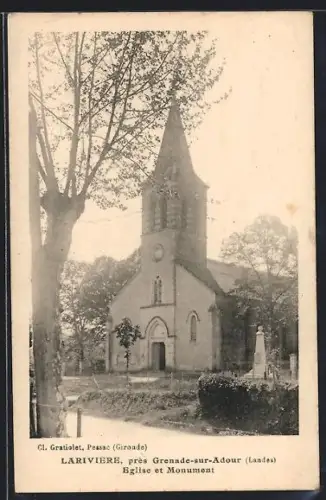 AK Larivière près Grenade-sur-l`Adour, Église et Monument