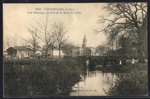 AK Commensacq /Landes, Coin pittoresque au Pont de la Route de Sabres