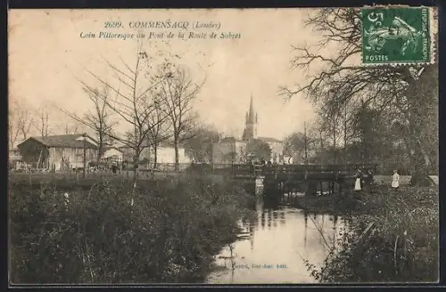AK Commensacq /Landes, Coin pittoresque au Pont de la Route de Sabres