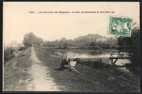 AK Dax, Le Bois de Boulogne et son Petit Lac avec une personne se reposant au bord de l`eau