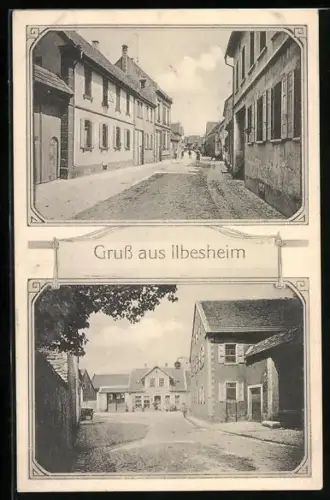 AK Ilbesheim, Strassenpartie mit Kindern