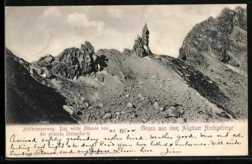 AK Allgäuer Hochgeborge, Heilbronnerweg, Das wilde Männle von der grossen Steinscharte