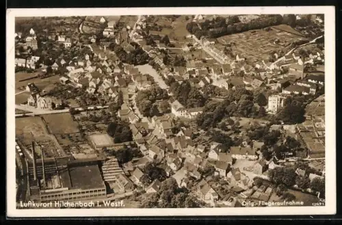 AK Hilchenbach i. Westf., Fliegeraufnahme des Ortes