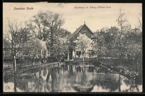 AK Dresden, Dresdner Heide, Fischhaus im König-Albert-Park