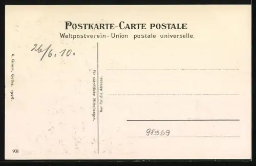 AK Schmücke, Gast- und Pensionshaus mit Speisesaal, Schneekopfturm, Hirsche und Rhe