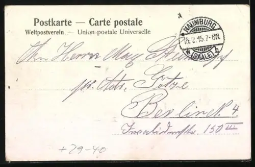 Goldfenster-AK Naumburg a. S., Panorama mit Kirche