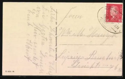 AK Siegen, Oberes Schloss, Markt, Mann ist auf Treppe ausgerutscht