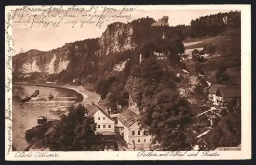 AK Rathen /Sächs. Schweiz, Elbtal und Bastei