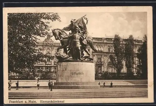 AK Frankfurt a. Main, Bismarckdenkmal mit Kindern