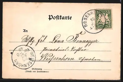 AK Rosenheim, Ortsansicht mit den Innbrücke