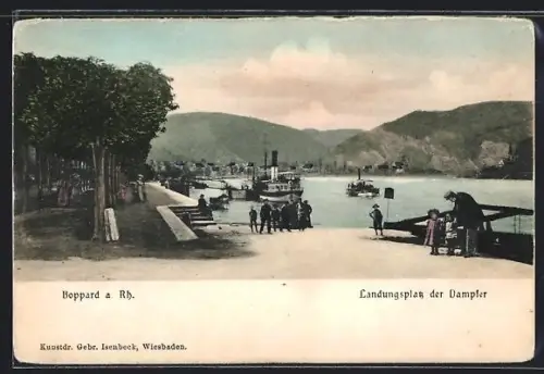 AK Boppard a. Rh., Landungsplatz der Dampfer