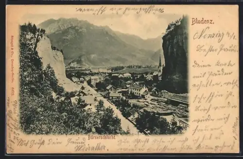 AK Bludenz, Blick in die Bürserschlucht