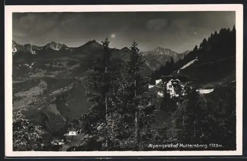 AK Bludenz, Alpengasthof Muttersberg aus der Vogelschau