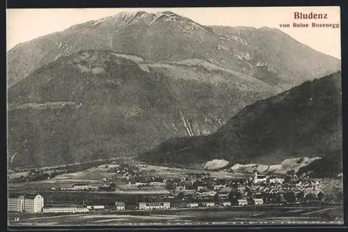 AK Bludenz, Totalansicht des Ortes von Ruine Rosenegg gesehen