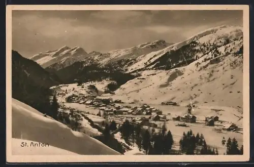 AK St. Anton a. Arlberg, Totalansicht im Winter