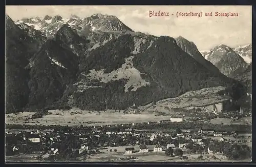 AK Bludenz, Gesamtansicht mit Scesaplana