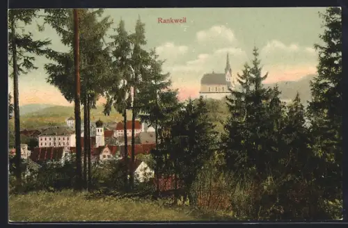 AK Rankweil, Panorama mit Kirche