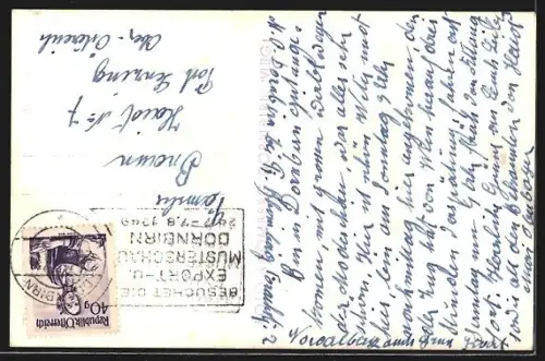 AK Dornbirn, Gesamtansicht des Ortes mit Gebirgspanorama