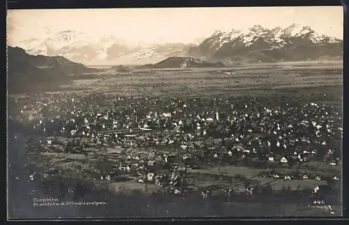 AK Dornbirn, Totalansicht mit Schweizeralpen