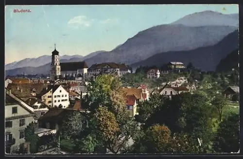 AK Bludenz, Teilansicht mit Kirche