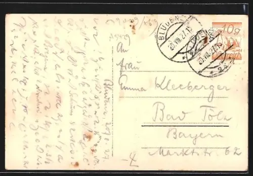 AK Bludenz, Teilansicht des Ortes mit Kirche