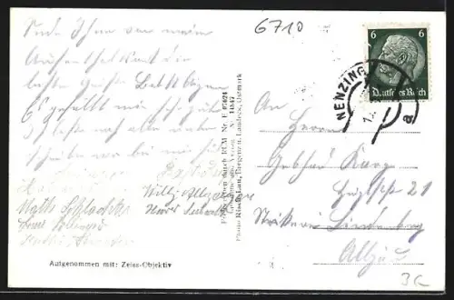 AK Nenzing /Vorarlberg, Teilansicht des Ortes mit Gebirgspanorama