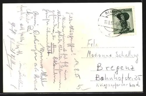 AK Tschengla, Alpenhof mit Gebirgspanorama