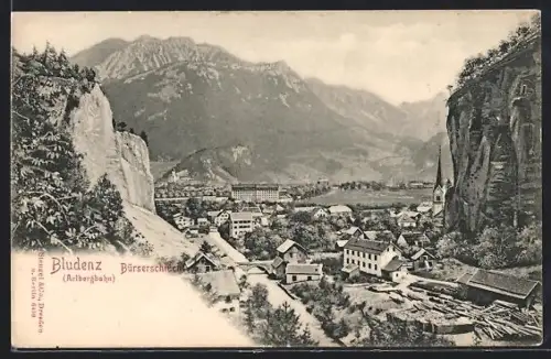 AK Bludenz, Bürserschlucht vom Berghang gesehen