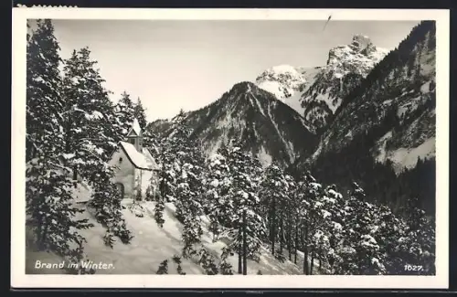 AK Brand, Kirche im winterlichen Wald