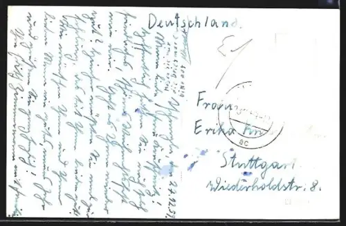 AK Tschengla, Wegpartie im Winter mit Gebirgspanorama