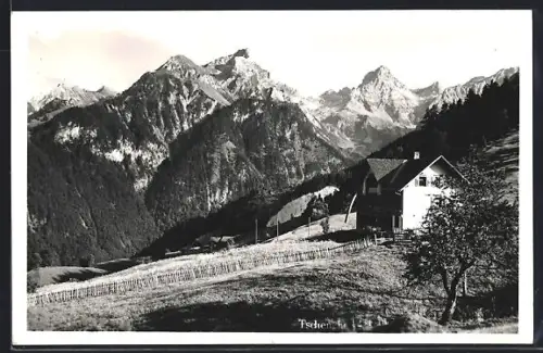 AK Bürserberg, Gasthof Schillerkopf mit Zwölfer u. Zimba