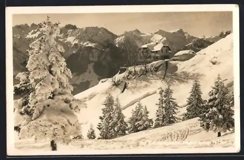 AK Bludenz /Vorarlberg, Erholungsheim Muttersberg im Schnee