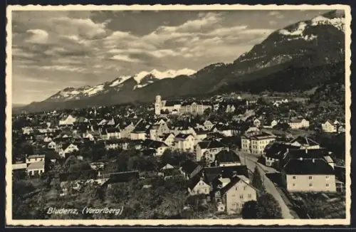 AK Bludenz, Gesamtansicht mit Alpenpanorama