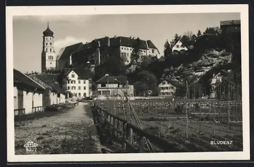 AK Bludenz, Teilansicht mit Schloss