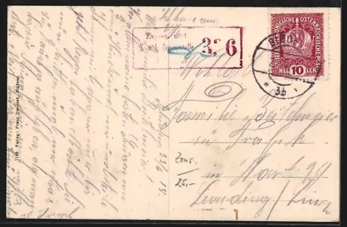 AK Bludenz, Ortsansicht von der Bürserschlucht