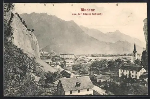 AK Bludenz, Blick von der Bürser Schlucht