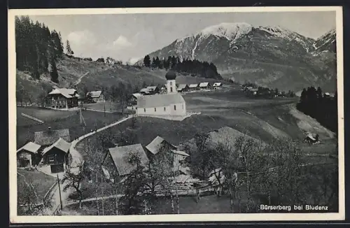 AK Bürserberg bei Bludenz, Teilansicht des Ortes mit Kirche