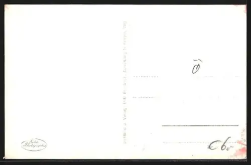 AK Tschengla, Gasthaus mit flagge