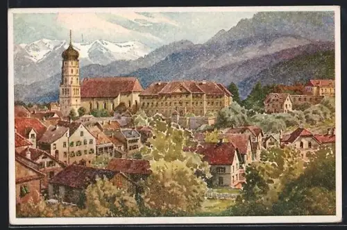 Künstler-AK Bludenz, Teilansicht