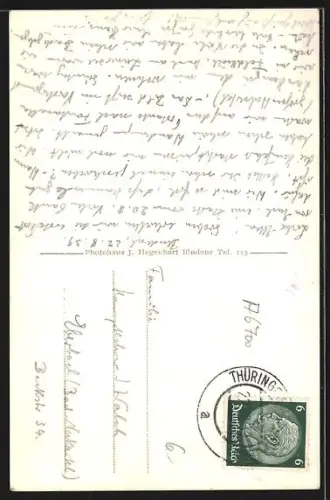 AK Bludesch, Teilansicht des Ortes mit Gebirgspanorama