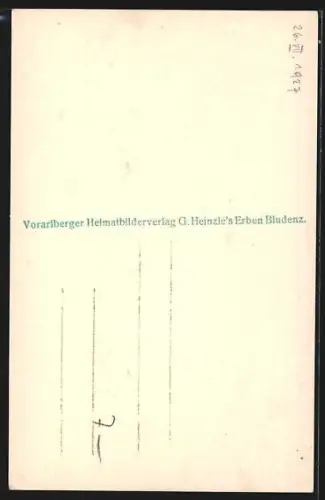 AK Bludenz, Teilansicht mit Kirchturm