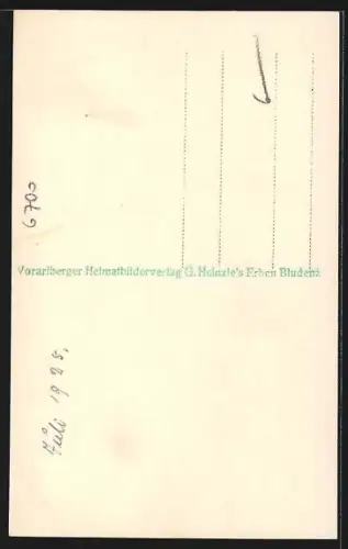 AK Bludenz, Strassenpartie mit Gebirgspanorama