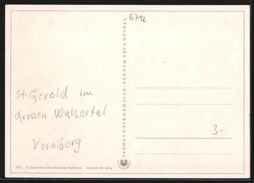 AK St. Gerold im Grossen Waisertal, Blick zur Kirche am Berghang