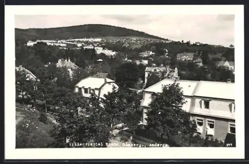 AK Wien, Villenviertel Franz-Glaser-Gasse aus der Vogelschau