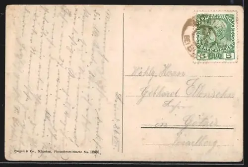 AK Brand, Hotel & Pension Scesaplana, Ortschaft mit Gebirgspanorama