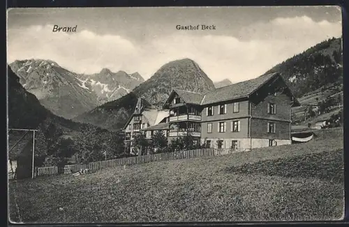 AK Brand, Gasthof Beck gegen das Gebirge