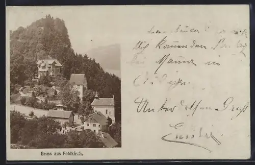 AK Feldkirch, Teilansicht mit Villen