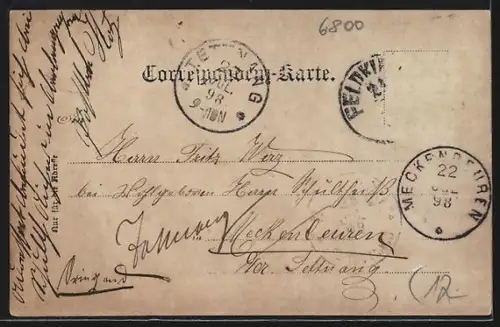 AK Feldkirch, Teilansicht mit Villen